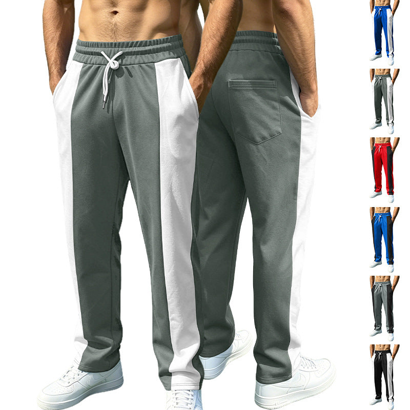 Cross-border Independent Station American Men's Leisure Sports Loose Health Cloth Waist Jogging Quick-drying Stitching Contrast Pants Fit2Great