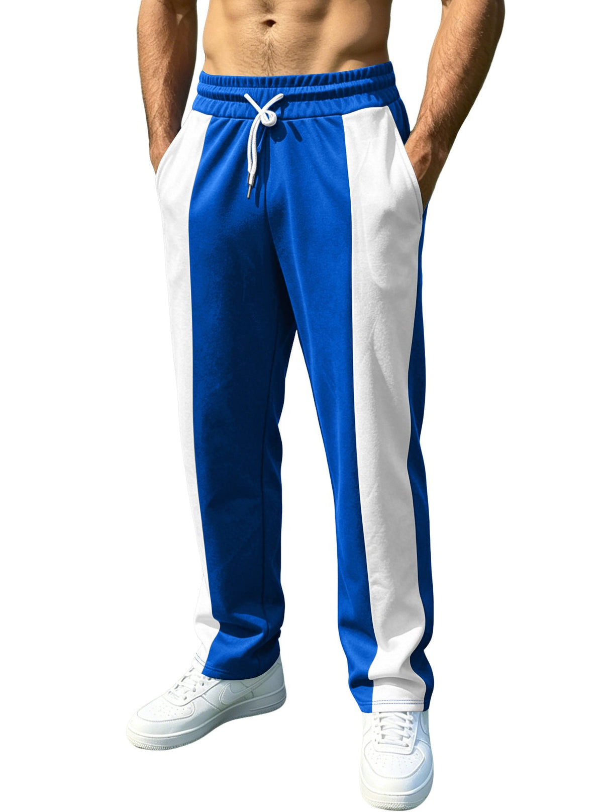 Cross-border Independent Station American Men's Leisure Sports Loose Health Cloth Waist Jogging Quick-drying Stitching Contrast Pants Fit2Great
