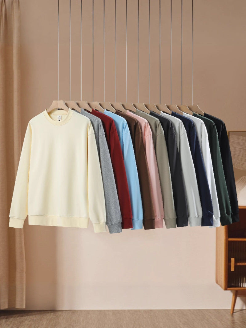 Sweatshirt 380g Terry Spring and Autumn American Style Thin Drop Shoulder Loose Fit Solid Color Hoodie for Men Trendy Versatile Fit2Great