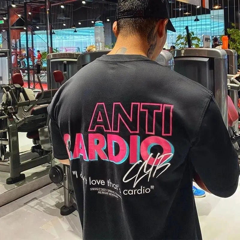 Oversized Fitness T-Shirt – Funny “Anti Cardio” - Fit2Great