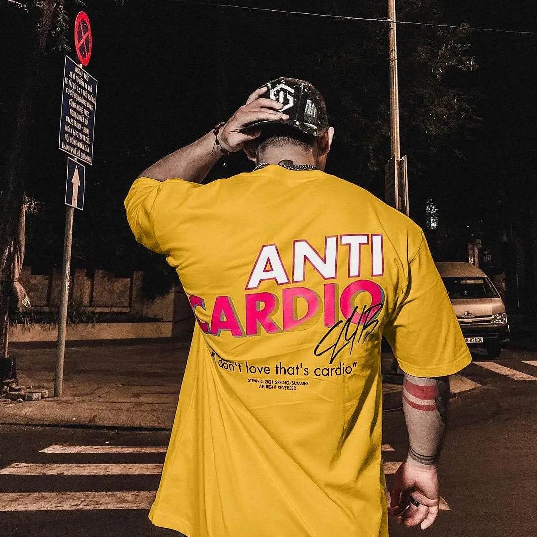 Oversized Fitness T-Shirt – Funny “Anti Cardio” - Fit2Great