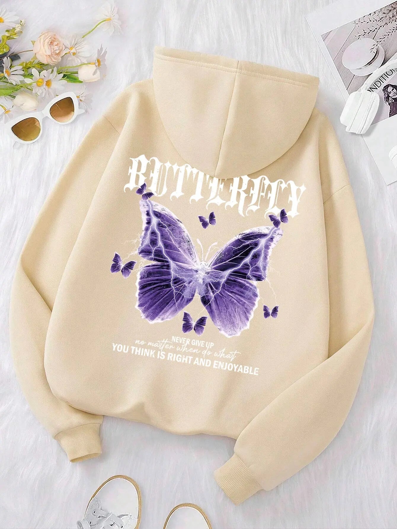Purple Butterfly Sweatshirt - Fit2Great