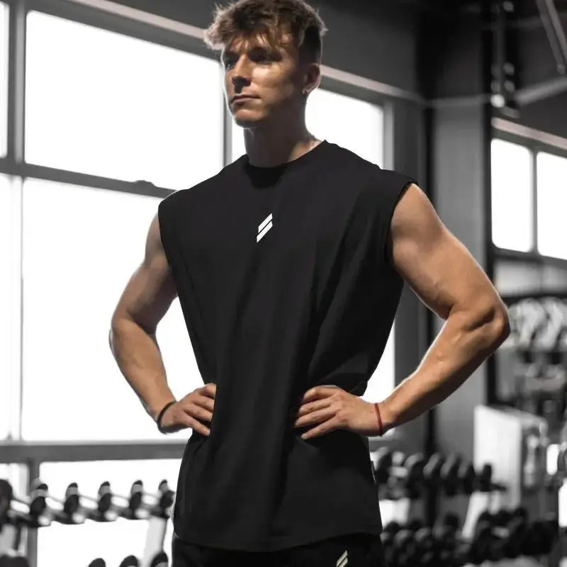 Sleeveless T-shirt Men Quick-drying Fitness Bodybuilding Shirt Male Fashion Basketball Vest Mesh Breathable Summer Gym Tank Men Fit2Great