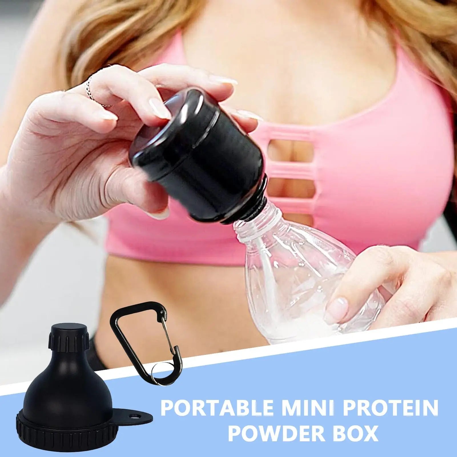 Portable Mini Protein Powder Container with Keychain – Travel Supplement Storage Cup