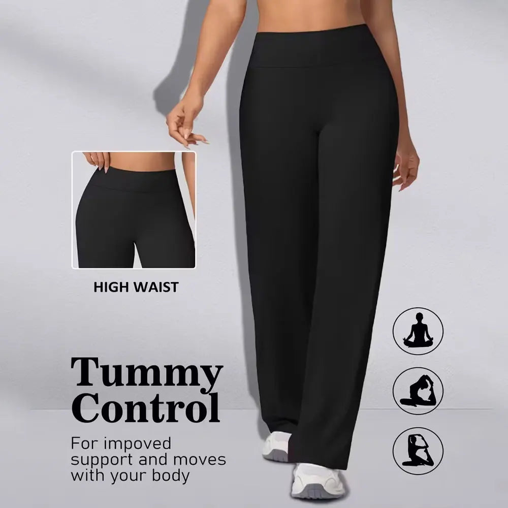 Yoga Pants Womens Trousers High Waisted Straight Wide Leg Leggings Hip up Sports Tights Suitable For Yoga Gym Casual Clothings Fit2Great