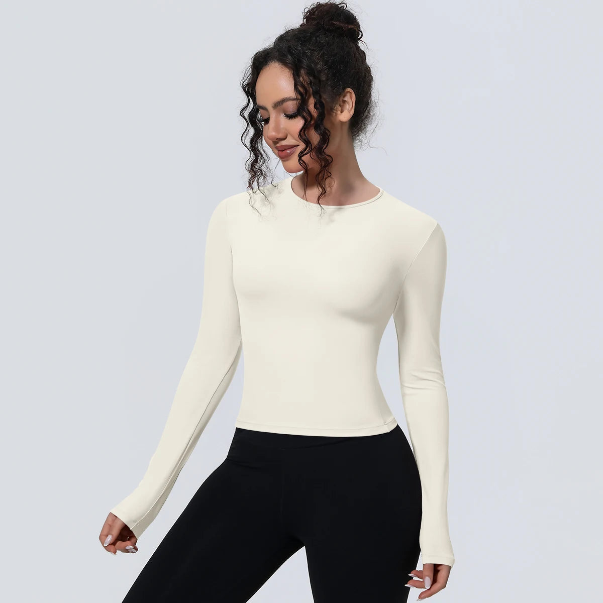 Woman's Yoga Long Sleeved Gym Sports Running Top Slim Breathable Soild Color Fitness Top Running Shirts Gym Top Yoga Sport Top Fit2Great