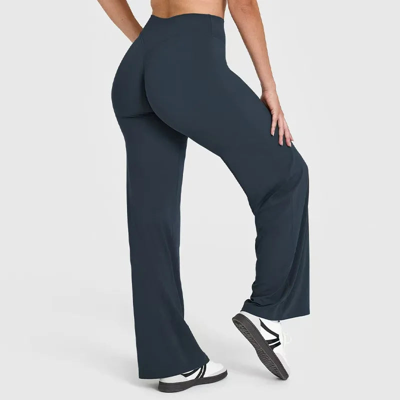 High Waisted Straight Leg Yoga Pants for Women, Naked Feeling Butt Lifting Loose Fit Workout Trousers, Slimming Gym Pants Fit2Great