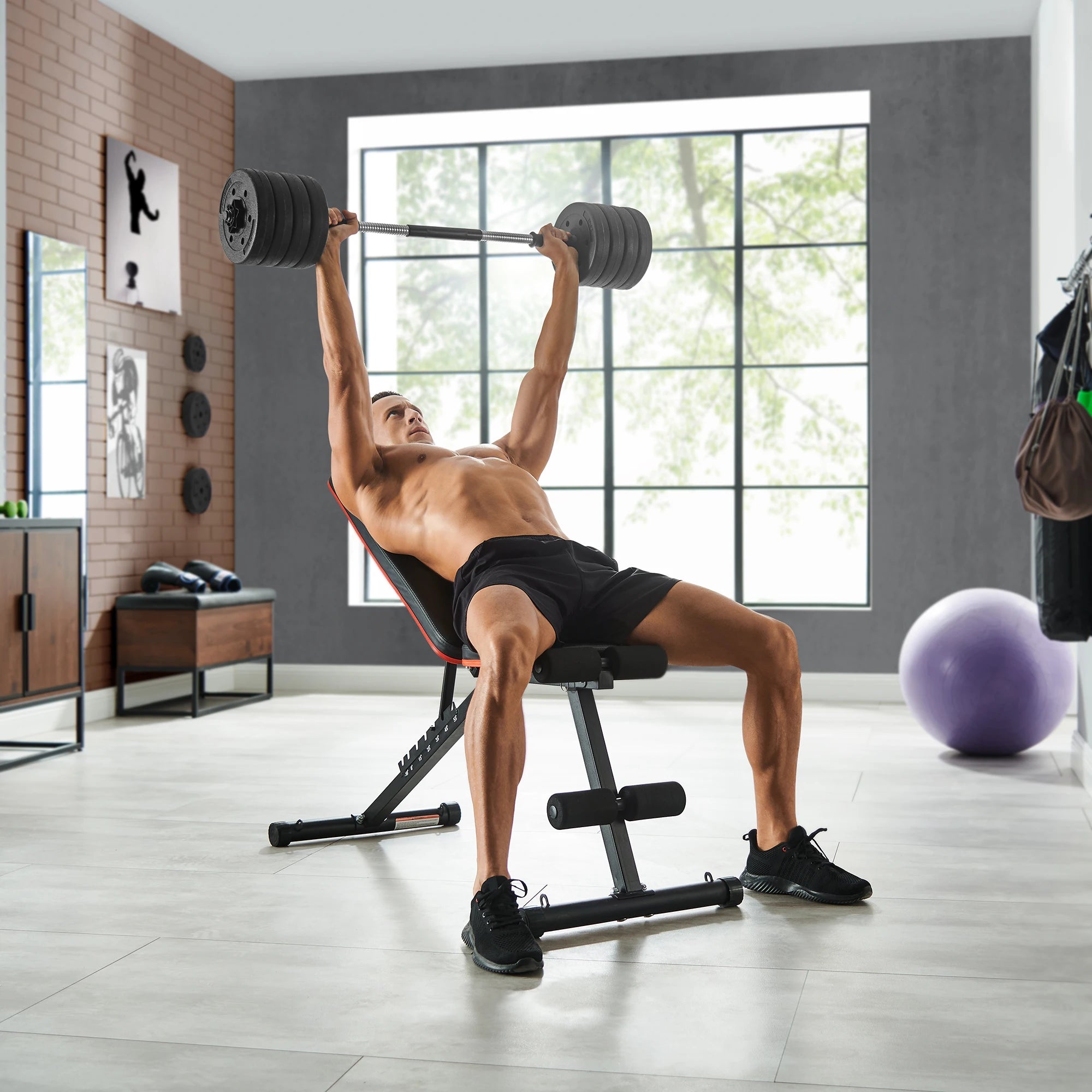 2 × 15 kg Dumbbell Set with Connecting Steel Tube