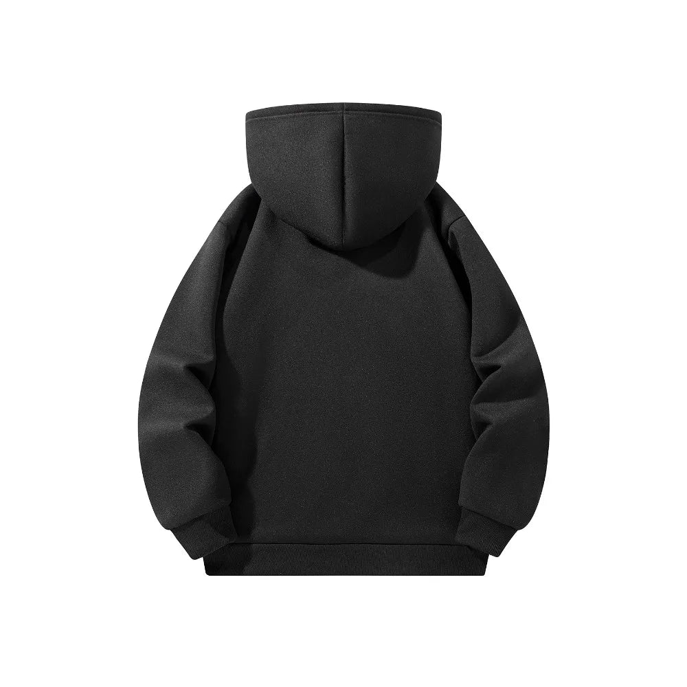 Men's Half Zipper Hooded Hoodies New Solid Color Long Sleeve Sweatshirts Autumn Loose Sport Warm Sweats Fashion Casual Pullover Fit2Great