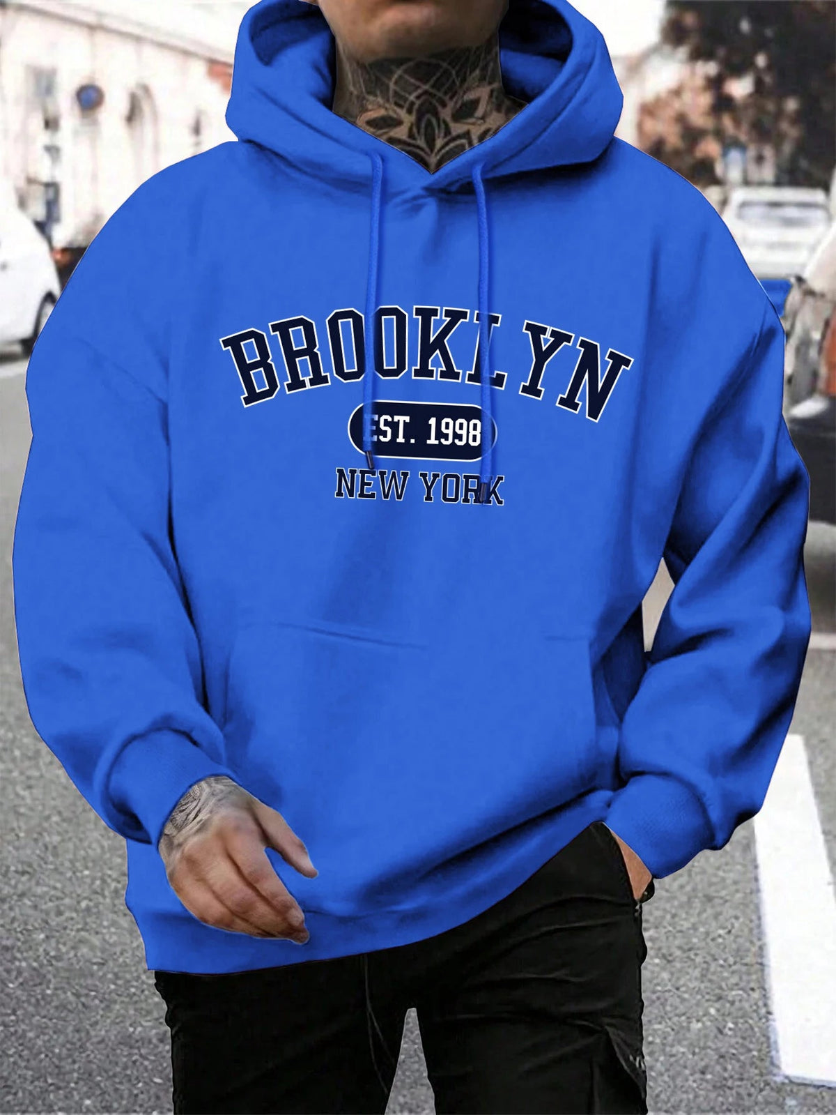 Men Hoodies Harajuku Crewneck Hoodie Fashion Oversize Hoody Autumn Comfortable Tracksuit Brooklyn Est 1998 New York Printing Fit2Great