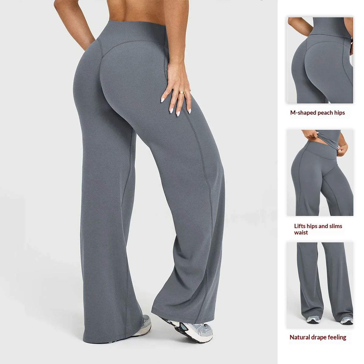 High Waisted Straight Leg Yoga Pants for Women, Naked Feeling Butt Lifting Loose Fit Workout Trousers, Slimming Gym Pants Fit2Great
