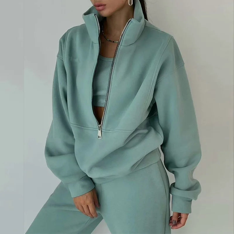 Women's Half-Zip Top & Pants Set Fit2Great
