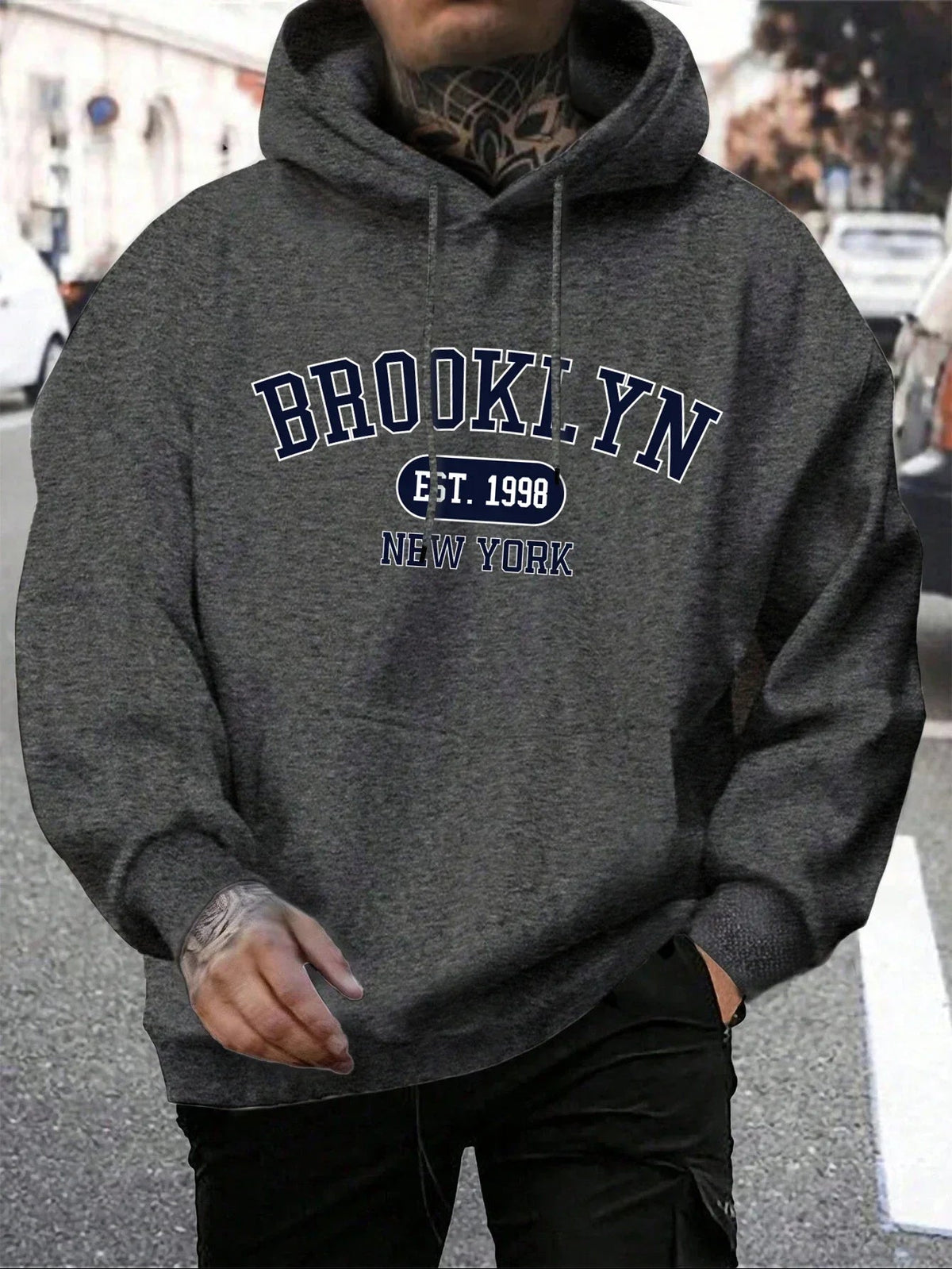 Men Hoodies Harajuku Crewneck Hoodie Fashion Oversize Hoody Autumn Comfortable Tracksuit Brooklyn Est 1998 New York Printing Fit2Great