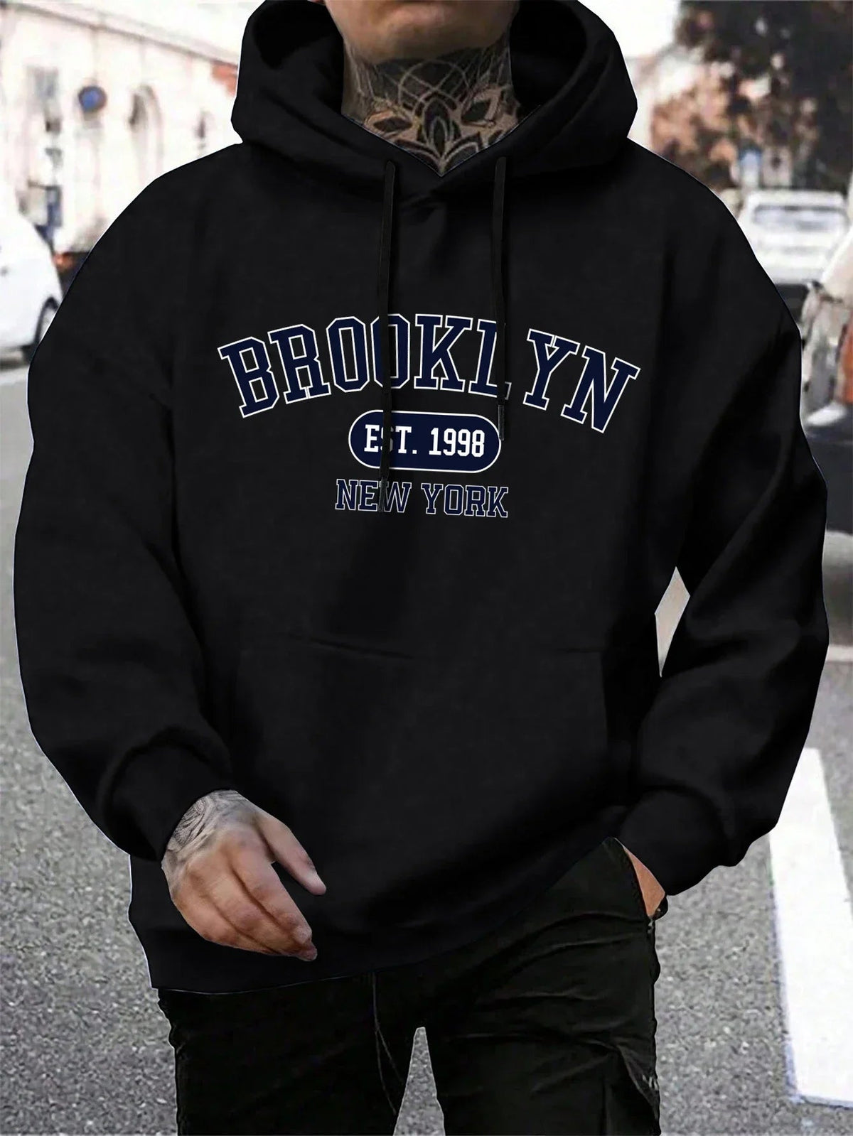 Men Hoodies Harajuku Crewneck Hoodie Fashion Oversize Hoody Autumn Comfortable Tracksuit Brooklyn Est 1998 New York Printing Fit2Great