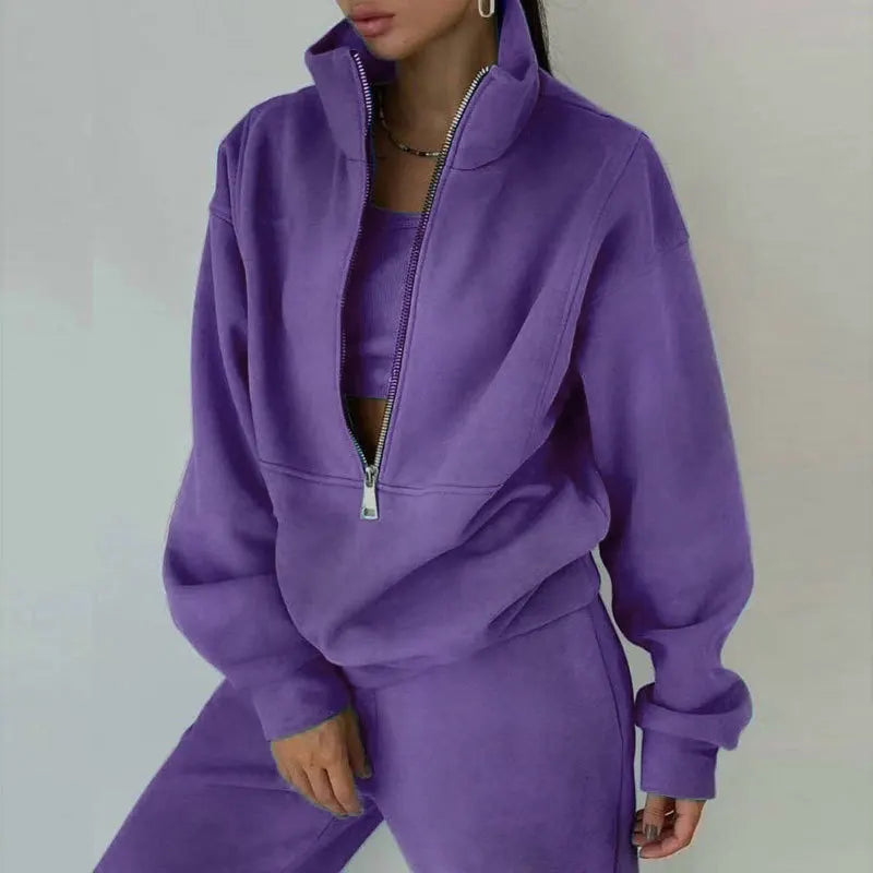 Women's Half-Zip Top & Pants Set Fit2Great