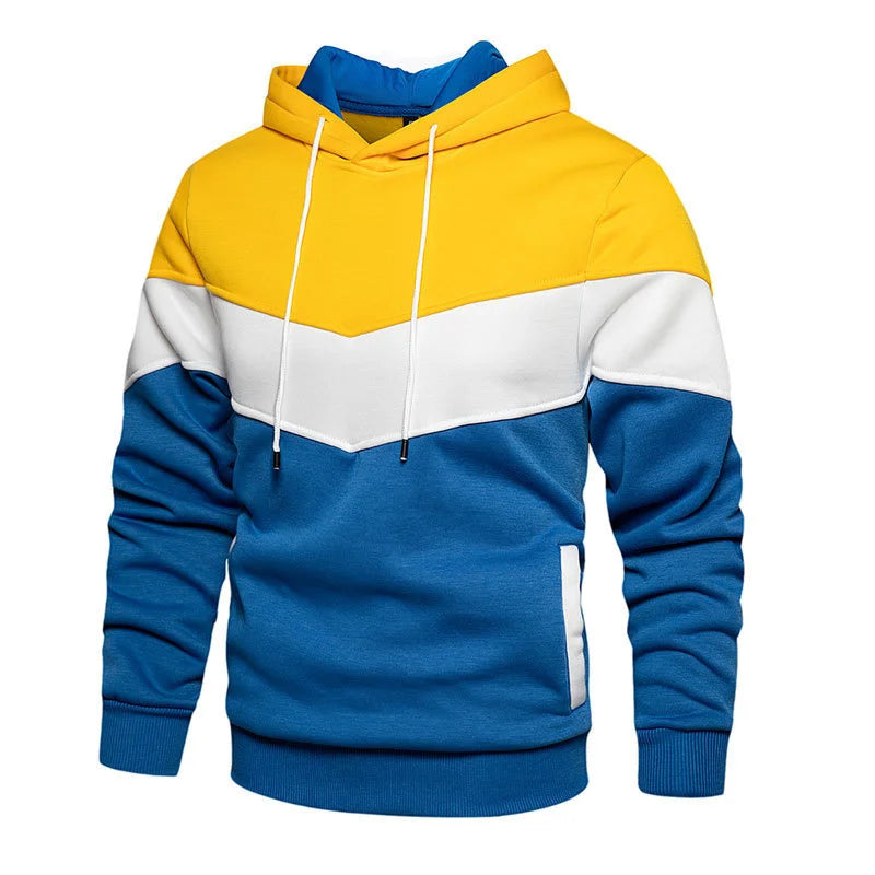 Spring Autumn Fashion splicing Men's Hoodies long sleeve Casual Hoodies Sweatshirts pure color Sweatshirt men tops Pullover Fit2Great