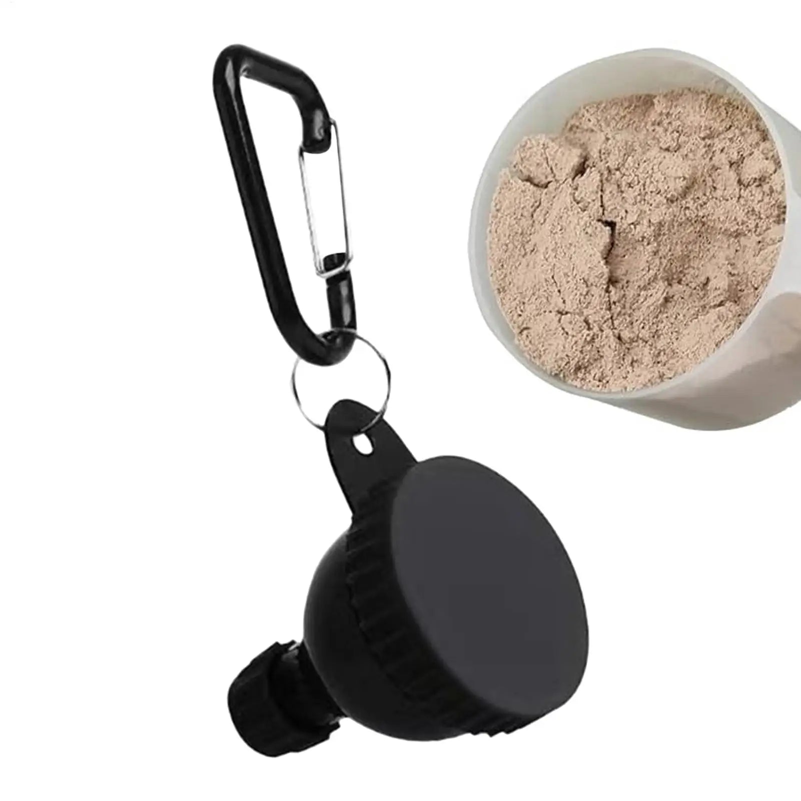 Portable Mini Protein Powder Container with Keychain – Travel Supplement Storage Cup