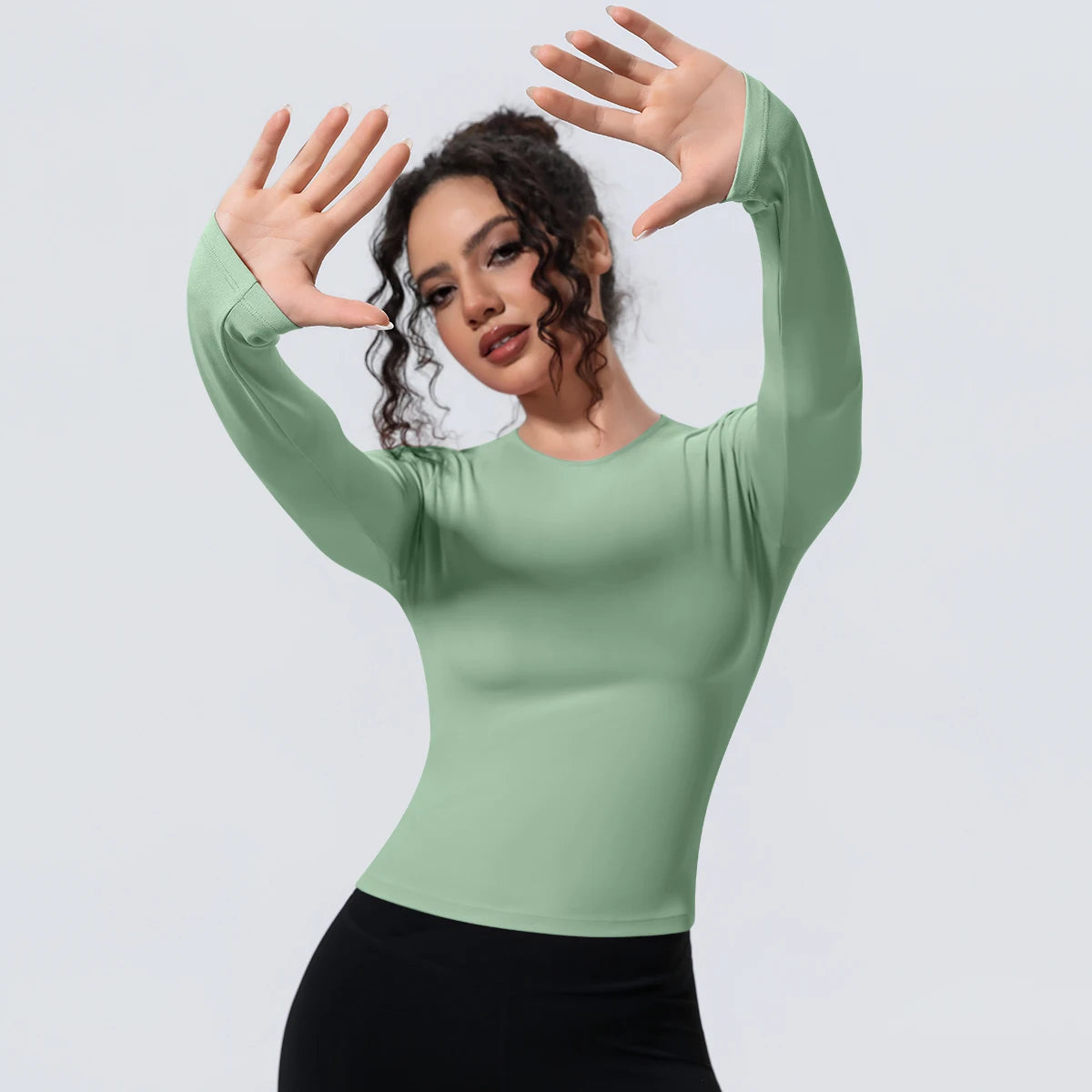 Woman's Yoga Long Sleeved Gym Sports Running Top Slim Breathable Soild Color Fitness Top Running Shirts Gym Top Yoga Sport Top Fit2Great