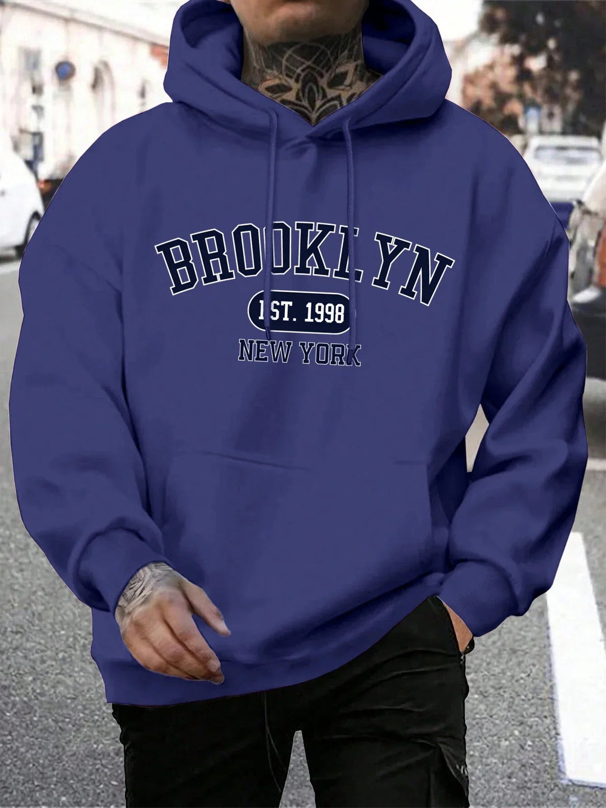 Men Hoodies Harajuku Crewneck Hoodie Fashion Oversize Hoody Autumn Comfortable Tracksuit Brooklyn Est 1998 New York Printing Fit2Great