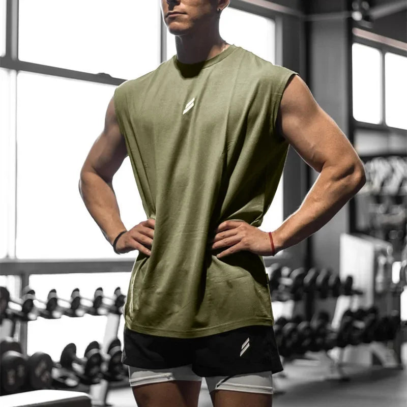 Sleeveless T-shirt Men Quick-drying Fitness Bodybuilding Shirt Male Fashion Basketball Vest Mesh Breathable Summer Gym Tank Men Fit2Great