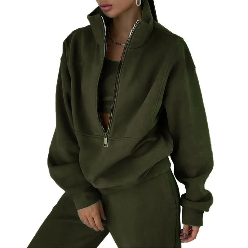 Women's Half-Zip Top & Pants Set Fit2Great