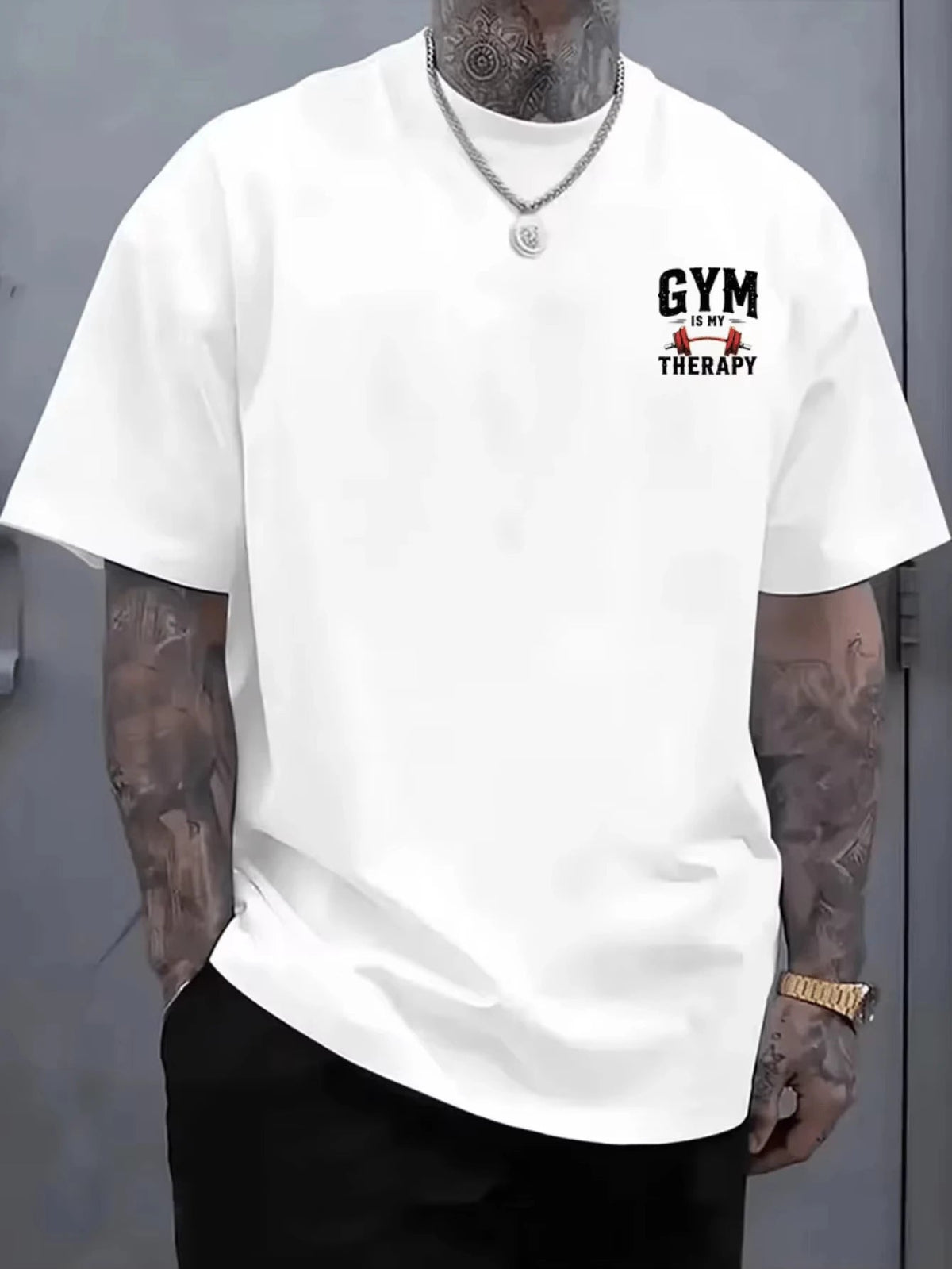 Men's Gym Relax Print T Shirt Soft Breathable Fitness Tee with Bold Workout Graphics Men's Clothing Summer Short Sleeve T-Shirt Fit2Great