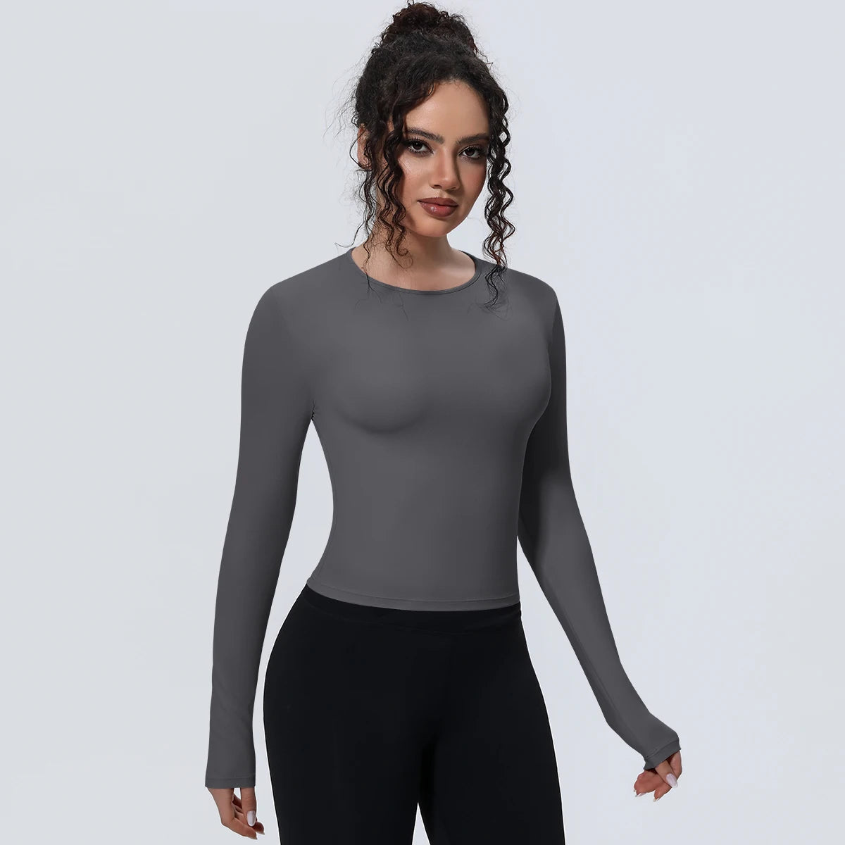 Woman's Yoga Long Sleeved Gym Sports Running Top Slim Breathable Soild Color Fitness Top Running Shirts Gym Top Yoga Sport Top Fit2Great