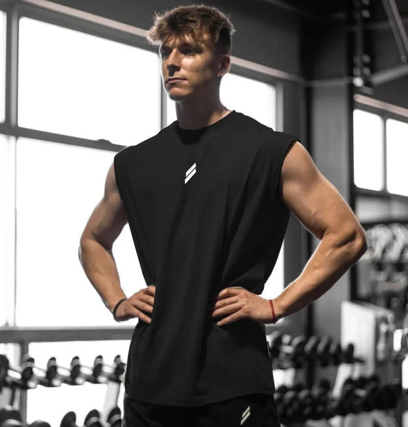 Sleeveless T-shirt Men Quick-drying Fitness Bodybuilding Shirt Male Fashion Basketball Vest Mesh Breathable Summer Gym Tank Men Fit2Great