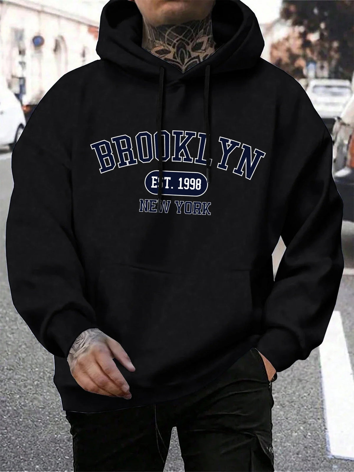 Men Hoodies Harajuku Crewneck Hoodie Fashion Oversize Hoody Autumn Comfortable Tracksuit Brooklyn Est 1998 New York Printing Fit2Great
