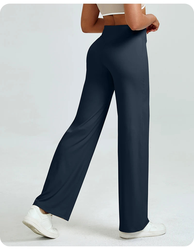 High Waisted Straight Leg Yoga Pants for Women, Naked Feeling Butt Lifting Loose Fit Workout Trousers, Slimming Gym Pants Fit2Great