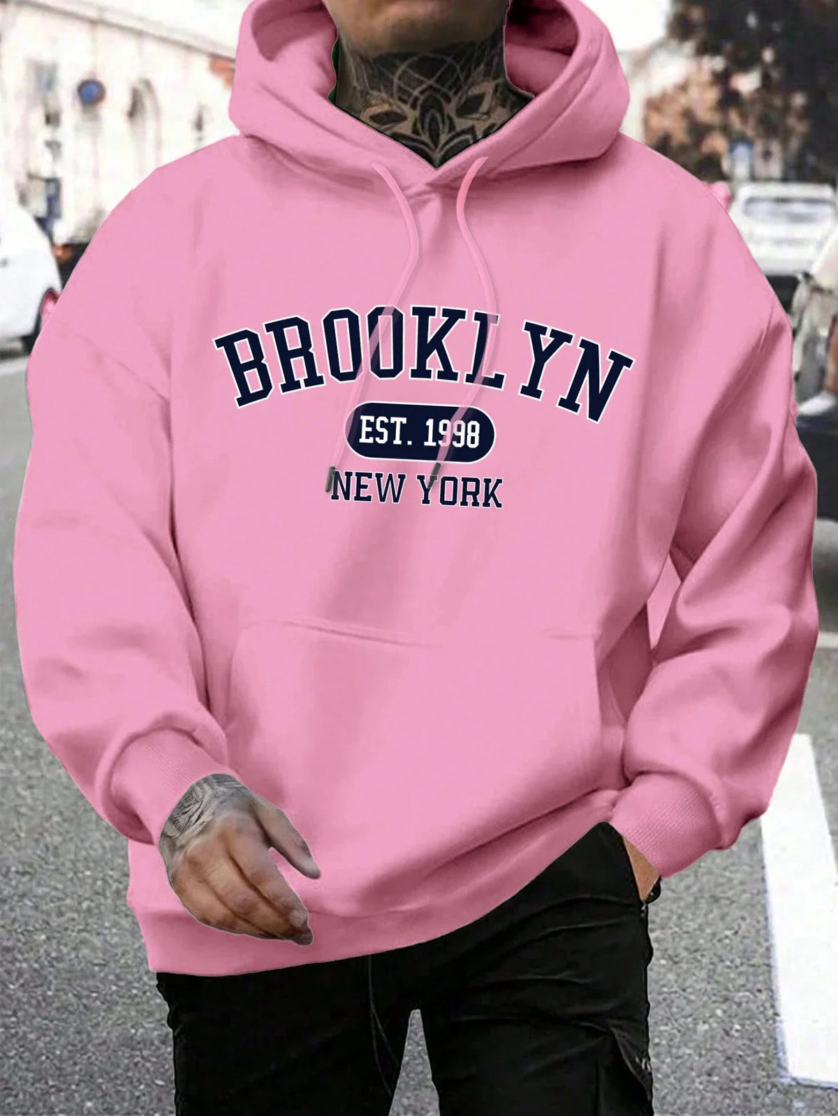 Men Hoodies Harajuku Crewneck Hoodie Fashion Oversize Hoody Autumn Comfortable Tracksuit Brooklyn Est 1998 New York Printing Fit2Great