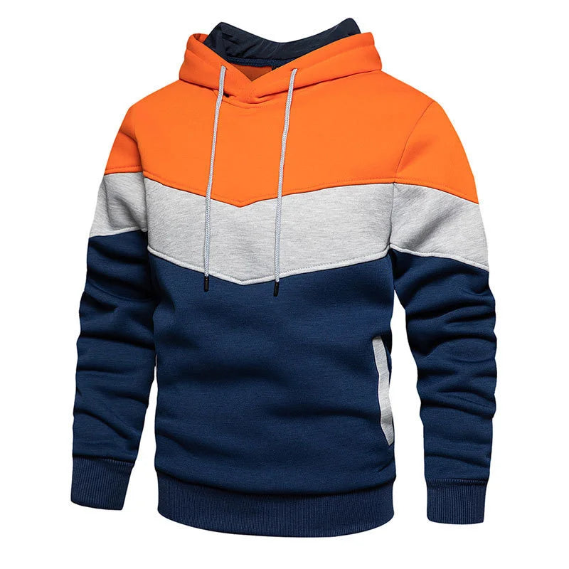 Spring Autumn Fashion splicing Men's Hoodies long sleeve Casual Hoodies Sweatshirts pure color Sweatshirt men tops Pullover Fit2Great