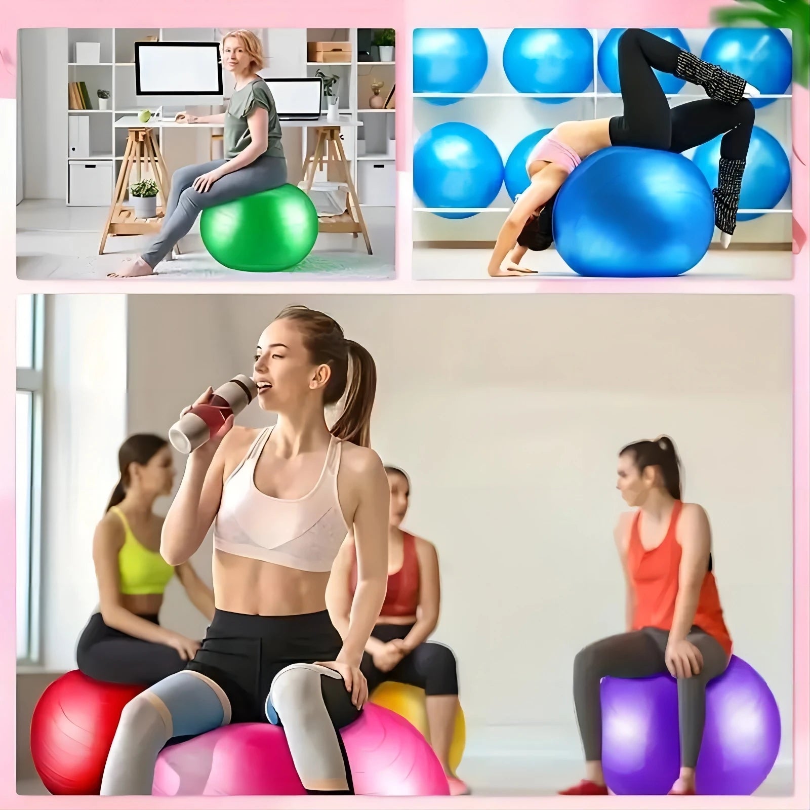 Thickened PVC Fitness Yoga Ball