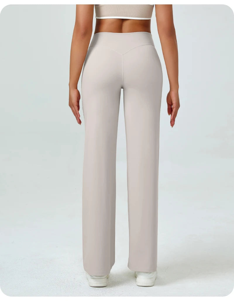 High Waisted Straight Leg Yoga Pants for Women, Naked Feeling Butt Lifting Loose Fit Workout Trousers, Slimming Gym Pants Fit2Great