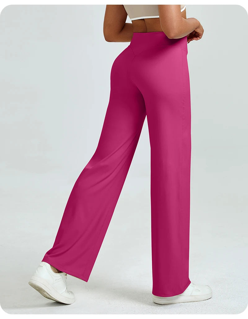 High Waisted Straight Leg Yoga Pants for Women, Naked Feeling Butt Lifting Loose Fit Workout Trousers, Slimming Gym Pants Fit2Great