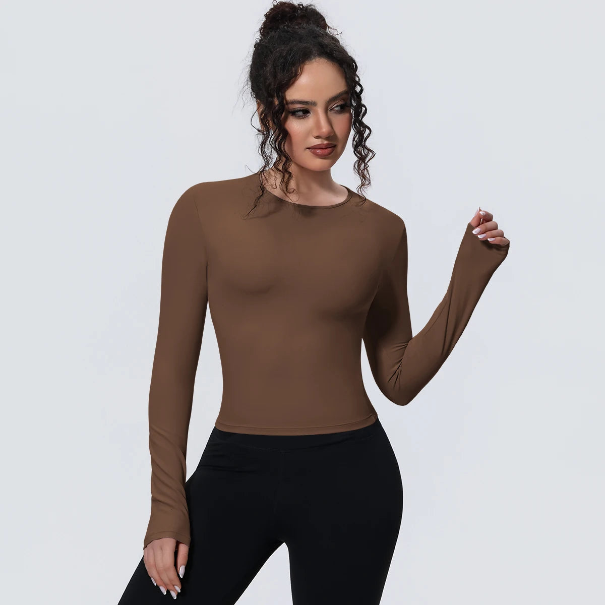 Woman's Yoga Long Sleeved Gym Sports Running Top Slim Breathable Soild Color Fitness Top Running Shirts Gym Top Yoga Sport Top Fit2Great