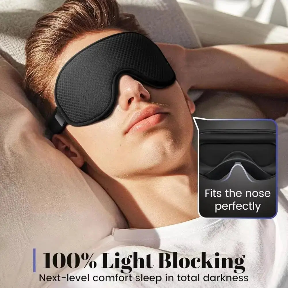 Sleep Mask Blackout Eye Mask for Sleep - 3D Breathable Soft Comfortable Eye Mask for Sleeping- Adjustable strap Unisex