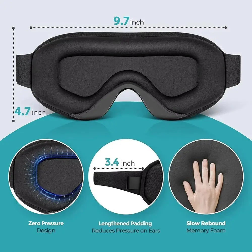 Sleep Mask Blackout Eye Mask for Sleep - 3D Breathable Soft Comfortable Eye Mask for Sleeping- Adjustable strap Unisex