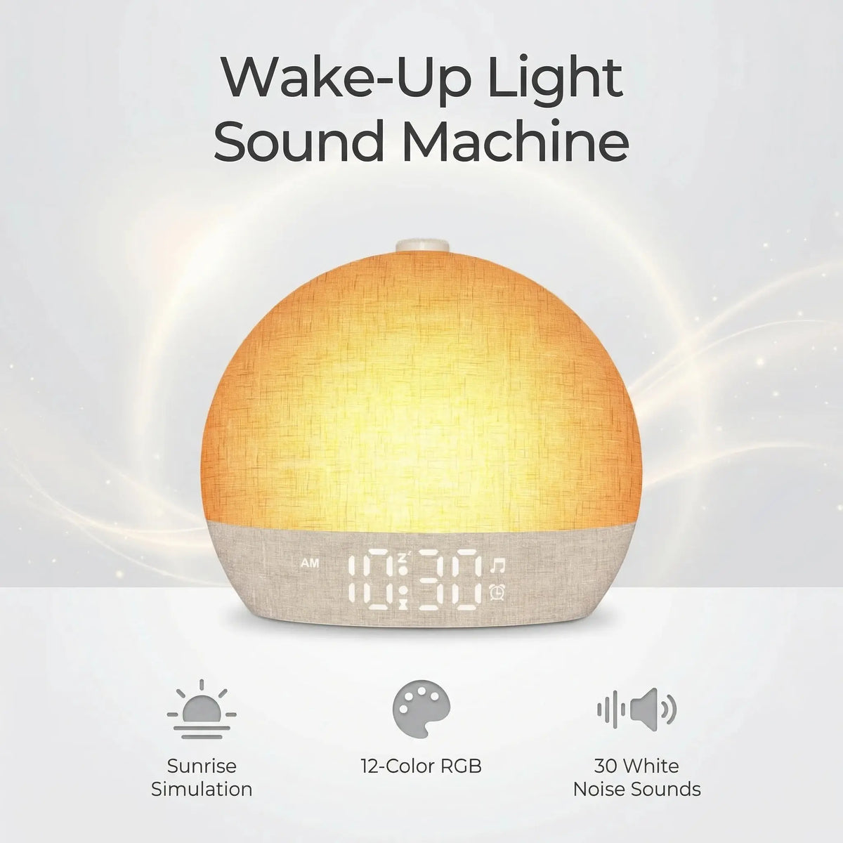 Sunrise Alarm Clock | Wake Up Light with White Noise & 30 Soothing Sounds Fit2Great