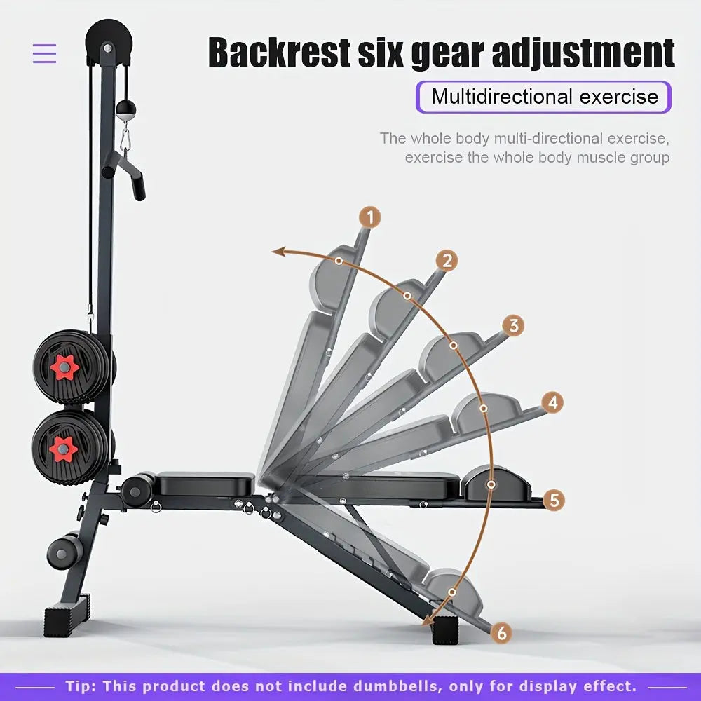 Versatile Home Gym Bench with Pull-Up Bar & Sit-Up Assist - Adjustable, Multi-Functional Fitness Equipment for Full Body Workout (Dumbbells Not Included), High Pull Rod, Bird Bench Fit2Great