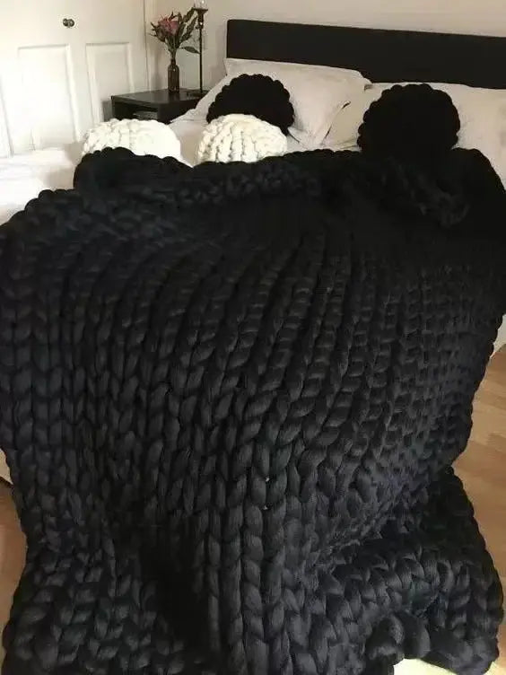 Weighted Knitted Weighted Blanket Queen Size Handmade Minky Chunky Throw Blanket Soft And Breathable Best Gift For Christmas