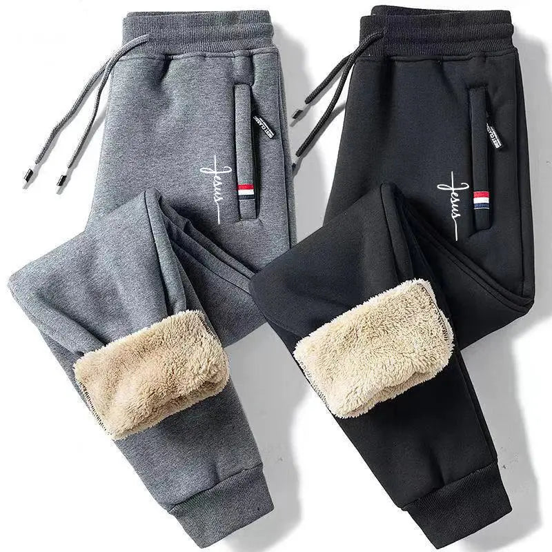 Winter Warm Pants Men's Thick Thermal Trousers Men Fitness Jogging Drawstring Pants Male Sweatpants M-5Xl Fit2Great