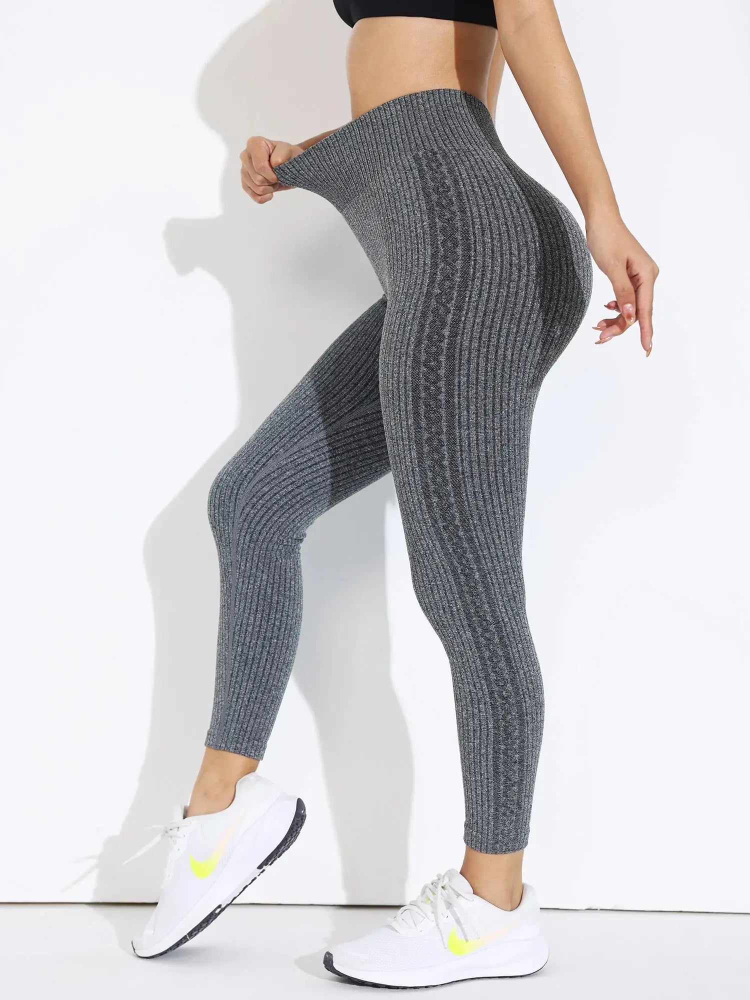 Women Sports Seamless Leggings Solid Color Yoga Gym Clothes High-Waisted Yoga Pants Fitness Overalls Clothing Tummy Control Fit2Great