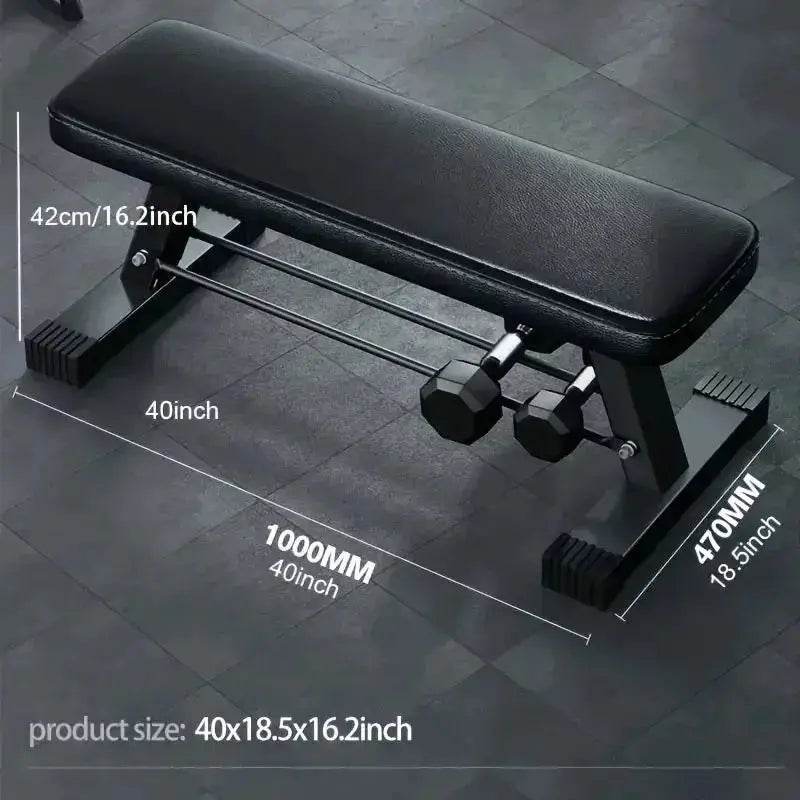 Flat Weight Bench with Dumbbell Rack – Heavy-Duty Steel Frame - Fit2Great