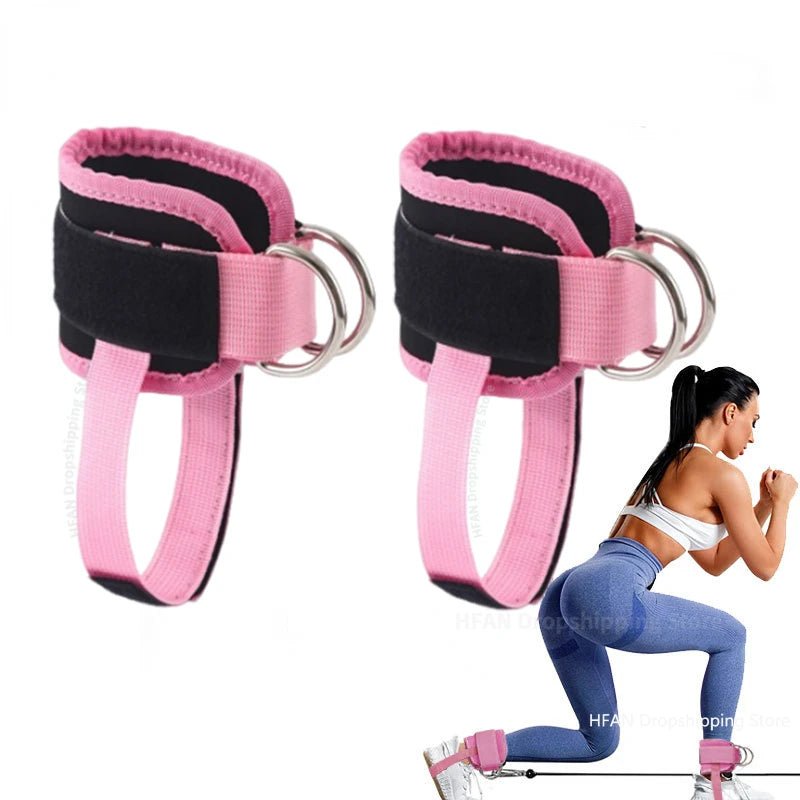 Pink Ankle Straps for Cable Machines Comfortable & Durable - Fit2Great