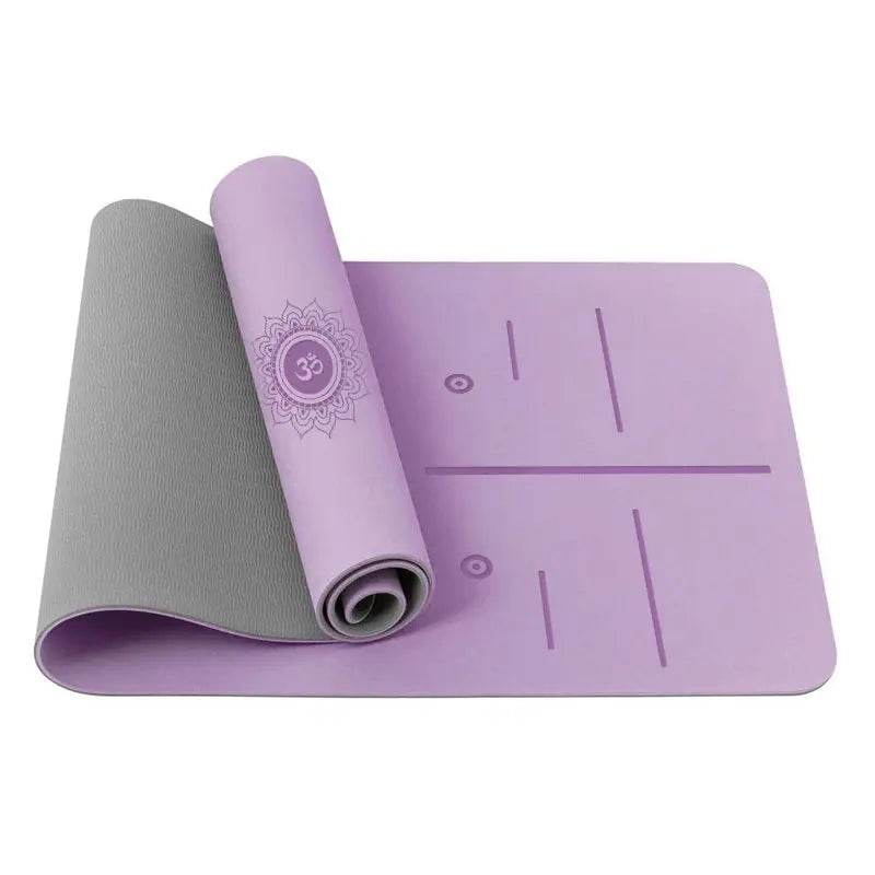 Position Line Yoga Mat – Double-Sided Non-Slip, 6mm Thick & Portable - Fit2Great