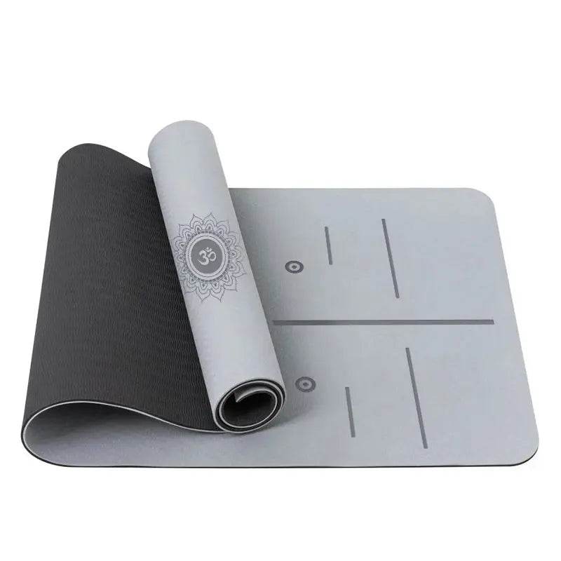 Position Line Yoga Mat – Double-Sided Non-Slip, 6mm Thick & Portable - Fit2Great