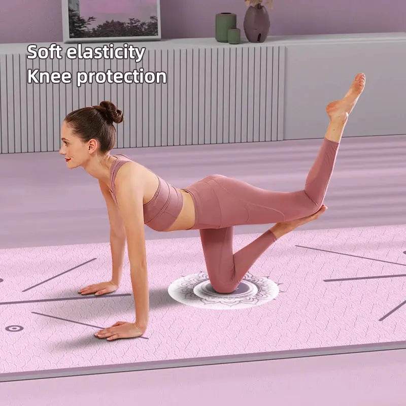 Position Line Yoga Mat – Double-Sided Non-Slip, 6mm Thick & Portable - Fit2Great