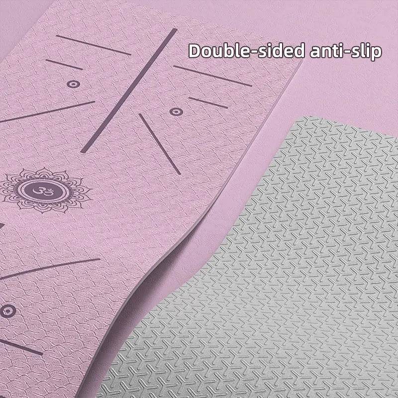 Position Line Yoga Mat – Double-Sided Non-Slip, 6mm Thick & Portable - Fit2Great