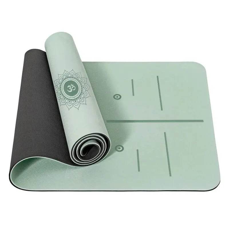 Position Line Yoga Mat – Double-Sided Non-Slip, 6mm Thick & Portable - Fit2Great